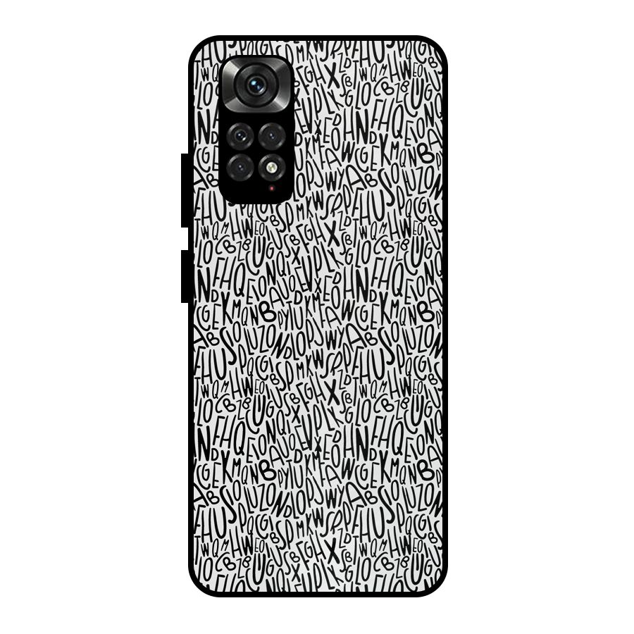 Alphabet Seamless Abstract Metal Back Case for Redmi Note 11 Pro