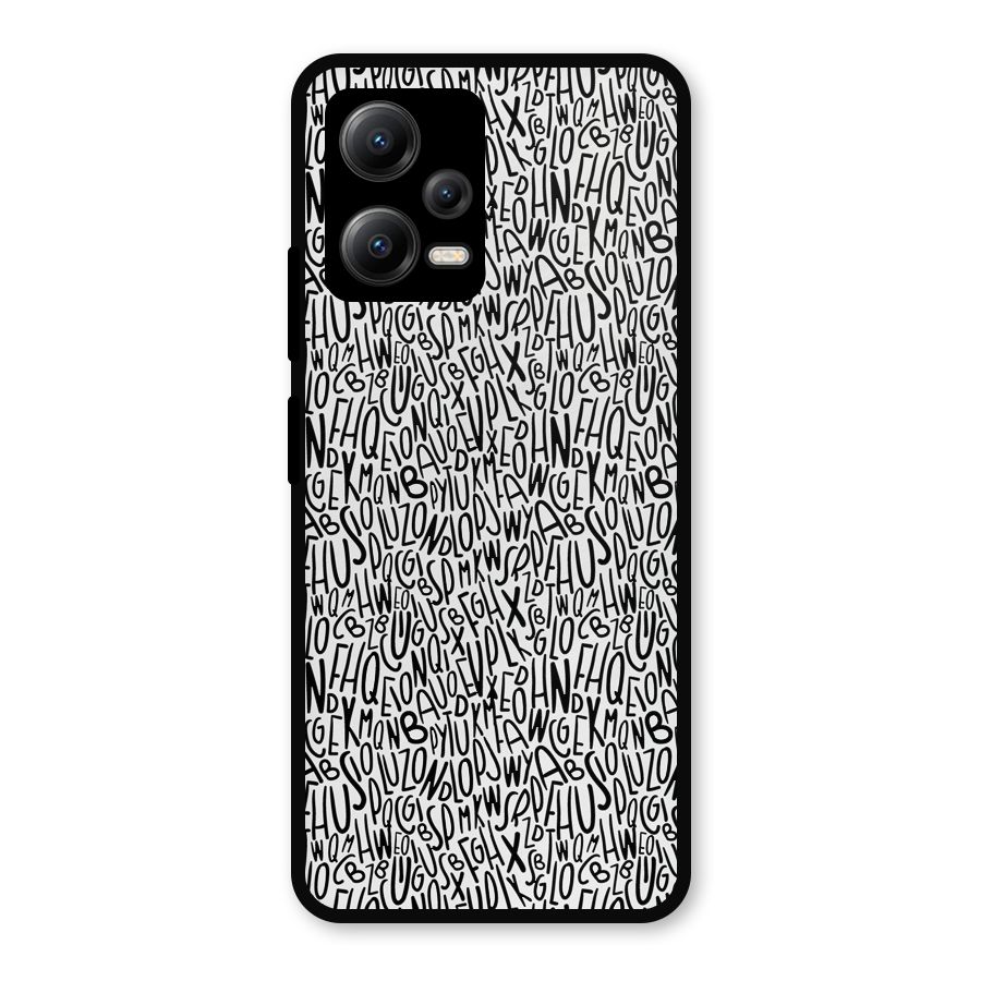 Alphabet Seamless Abstract Metal Back Case for Redmi Note 12 5G