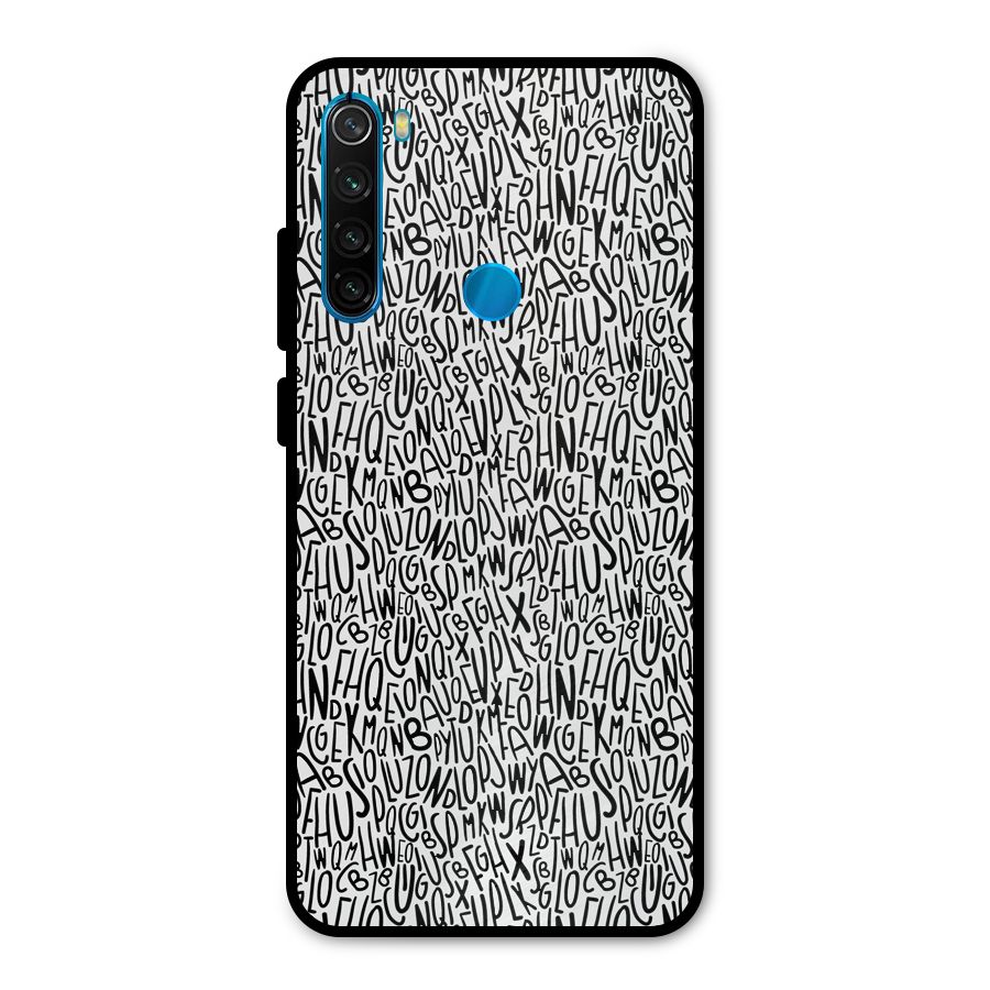 Alphabet Seamless Abstract Metal Back Case for Redmi Note 8