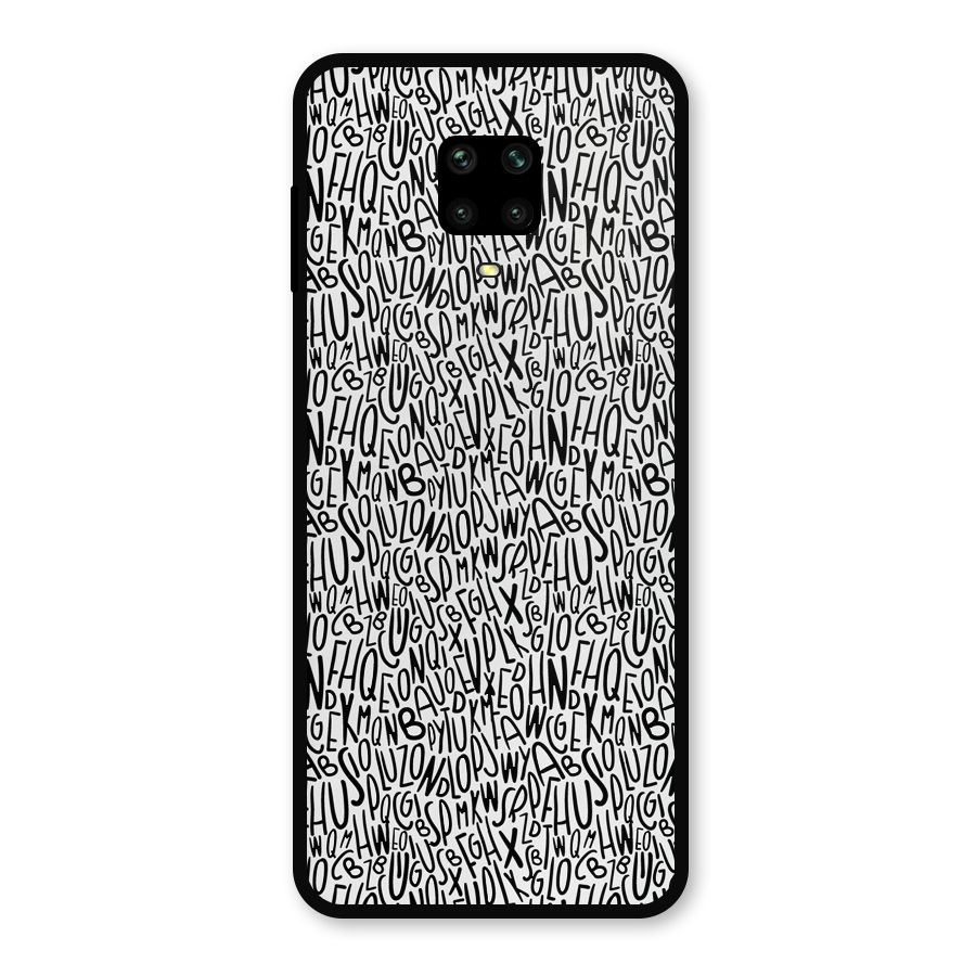 Alphabet Seamless Abstract Metal Back Case for Redmi Note 9 Pro Max