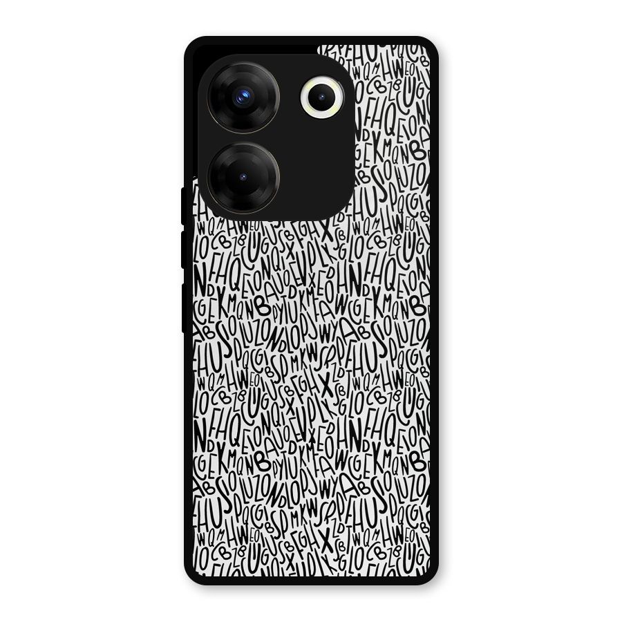 Alphabet Seamless Abstract Metal Back Case for Tecno Camon 20