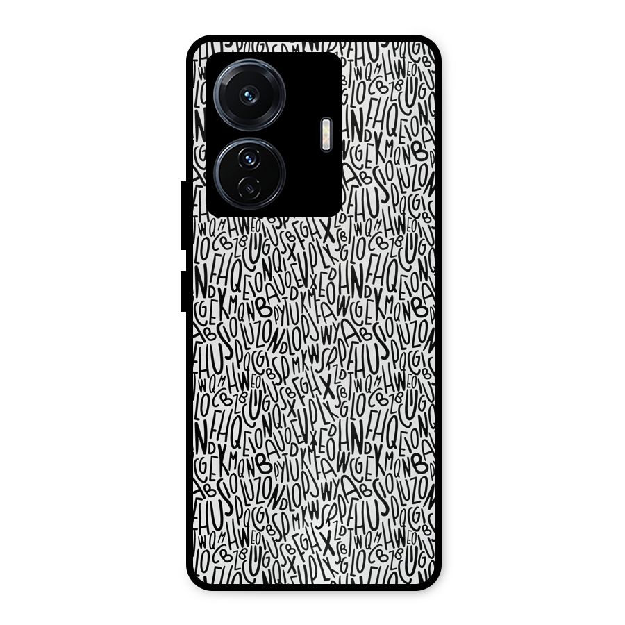 Alphabet Seamless Abstract Metal Back Case for Vivo T1 Pro