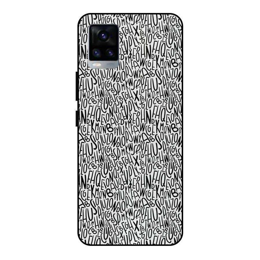 Alphabet Seamless Abstract Metal Back Case for Vivo V20 2021