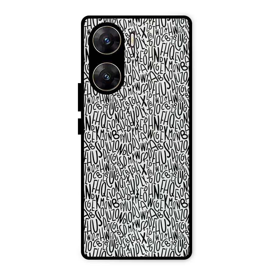 Alphabet Seamless Abstract Metal Back Case for Vivo V29e