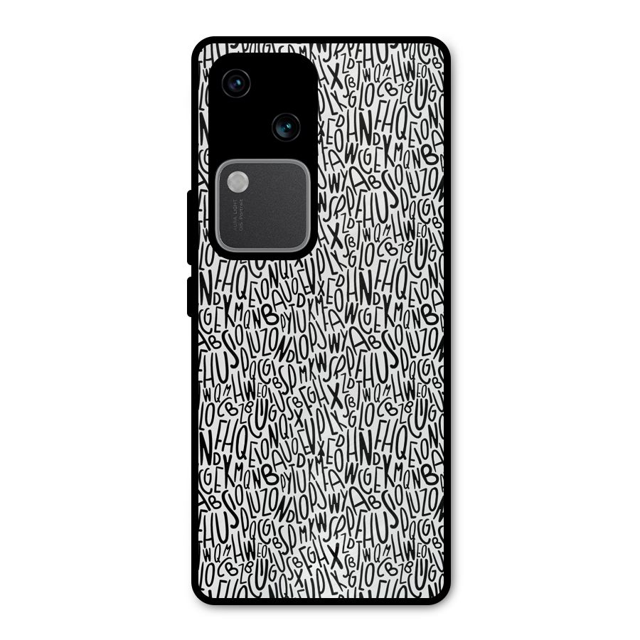 Alphabet Seamless Abstract Metal Back Case for Vivo V30