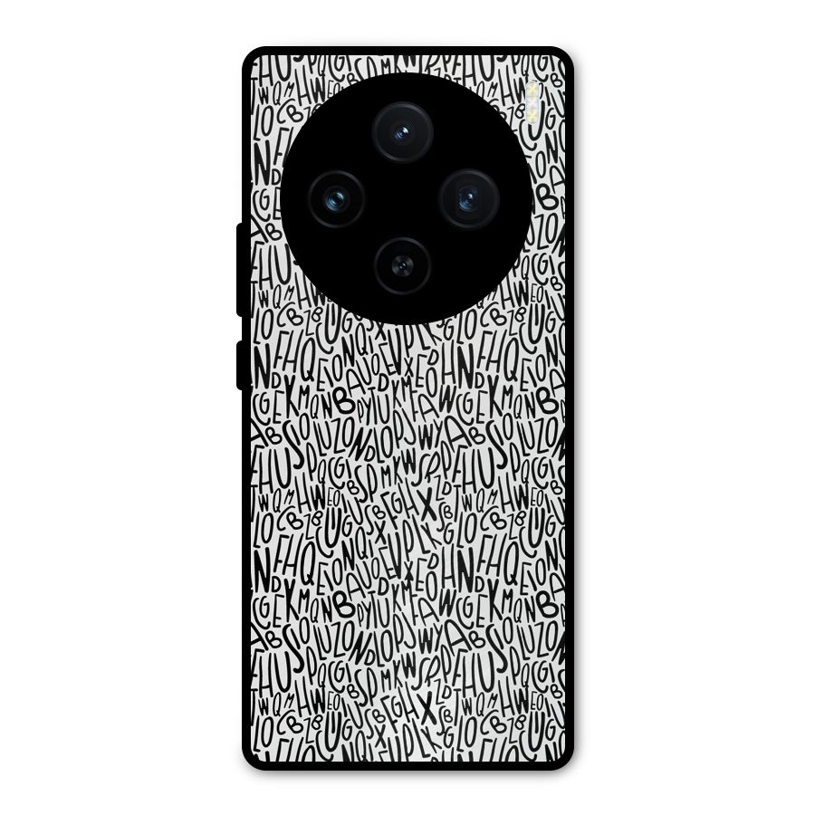 Alphabet Seamless Abstract Metal Back Case for Vivo X100