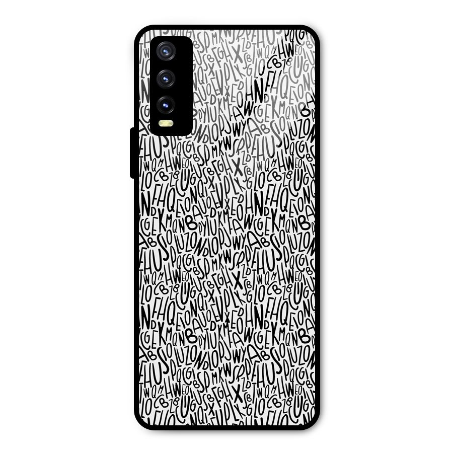 Alphabet Seamless Abstract Metal Back Case for Vivo Y20g