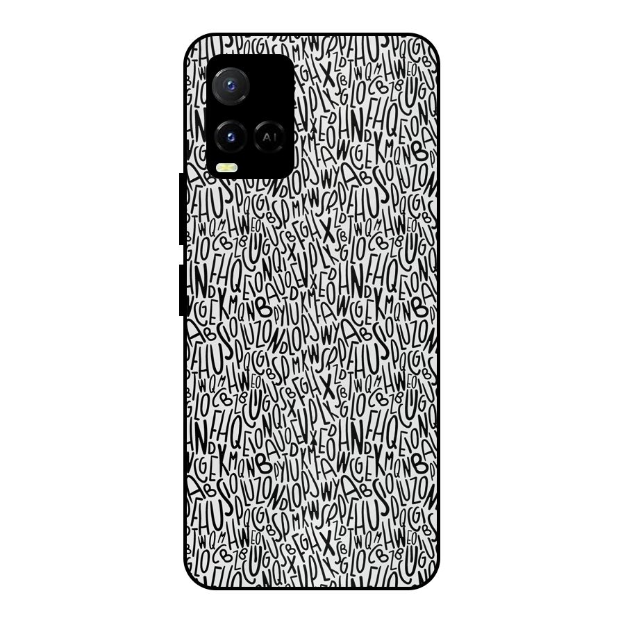 Alphabet Seamless Abstract Metal Back Case for Vivo Y21