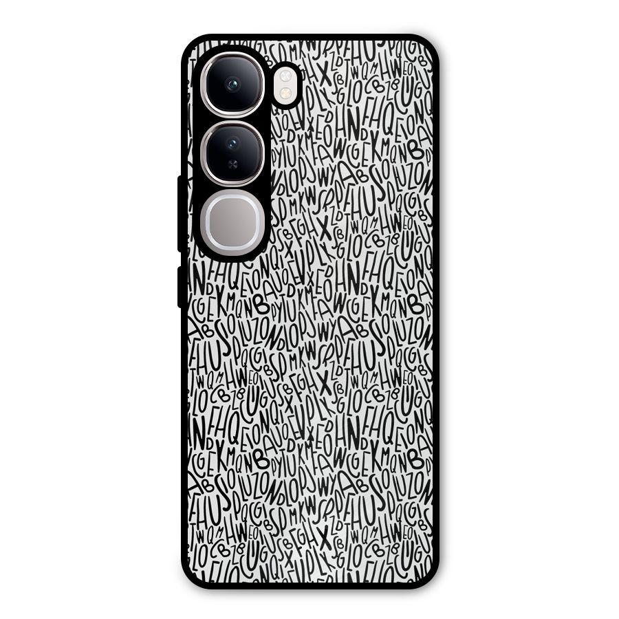 Alphabet Seamless Abstract Metal Back Case for Vivo Y300