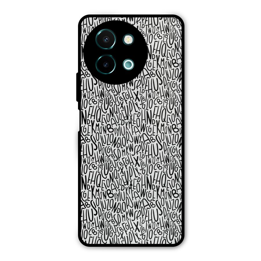 Alphabet Seamless Abstract Metal Back Case for Vivo Y58