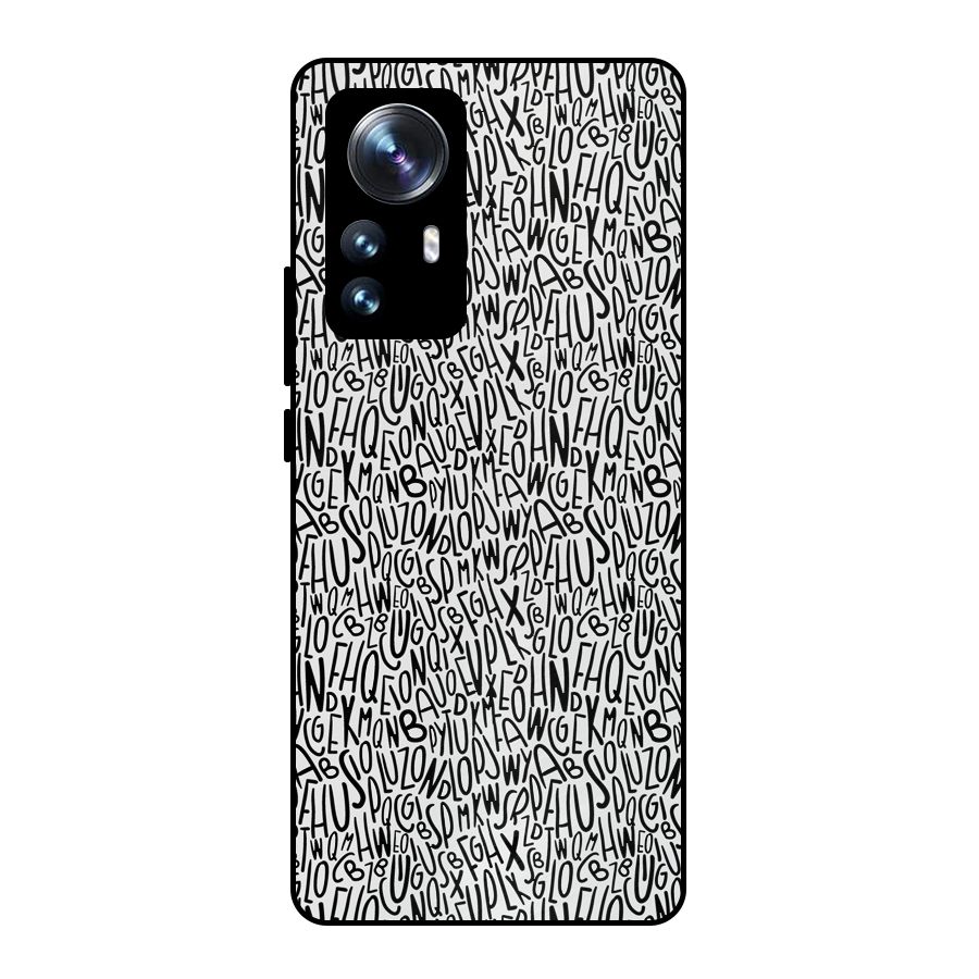 Alphabet Seamless Abstract Metal Back Case for Xiaomi 12 Pro