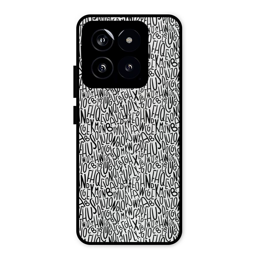 Alphabet Seamless Abstract Metal Back Case for Xiaomi 14