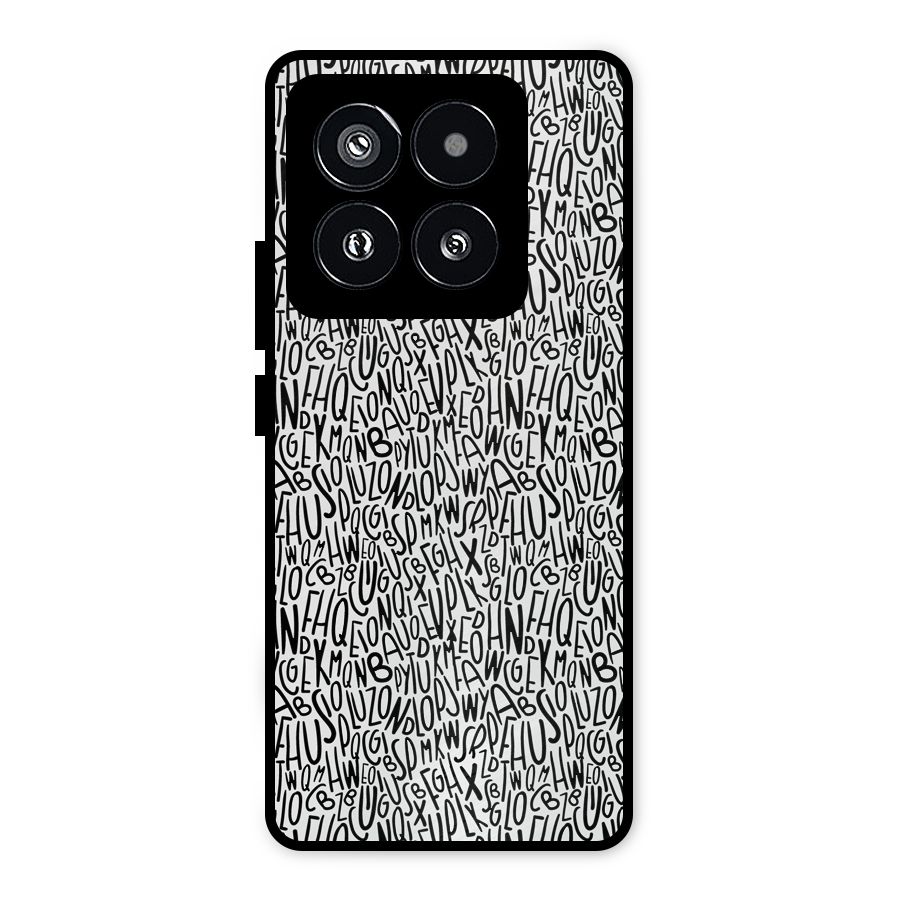 Alphabet Seamless Abstract Metal Back Case for Xiaomi 14 Pro