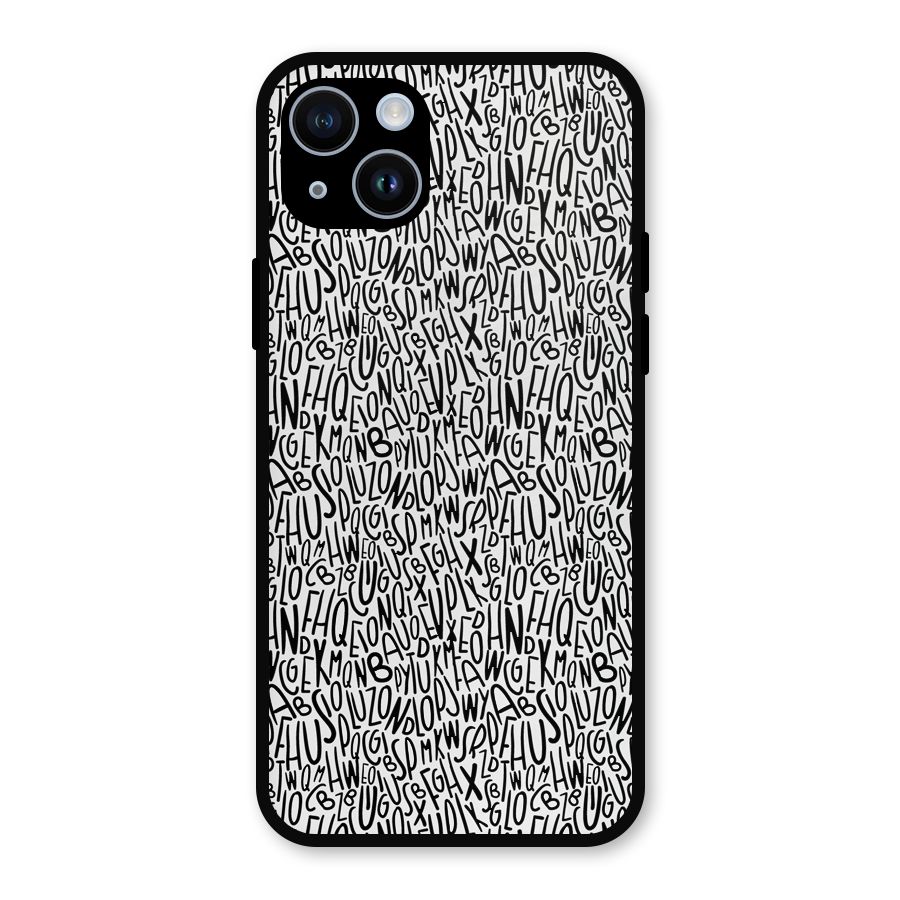Alphabet Seamless Abstract Metal Back Case for iPhone 14