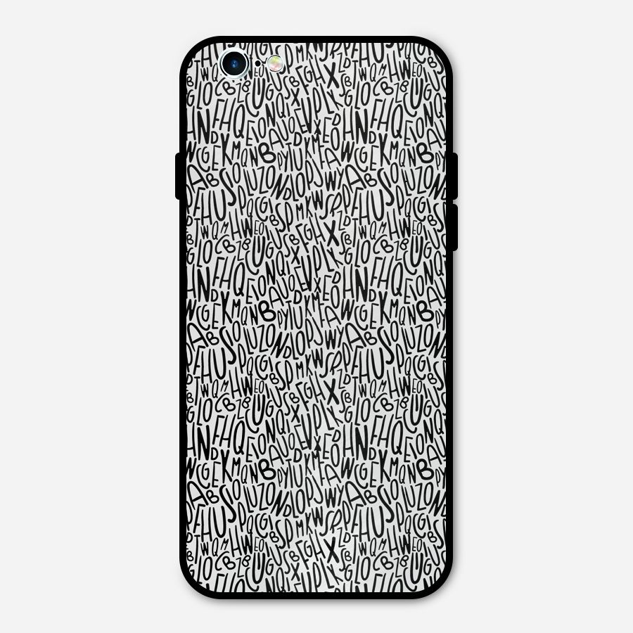 Alphabet Seamless Abstract Metal Back Case for iPhone 6 6s