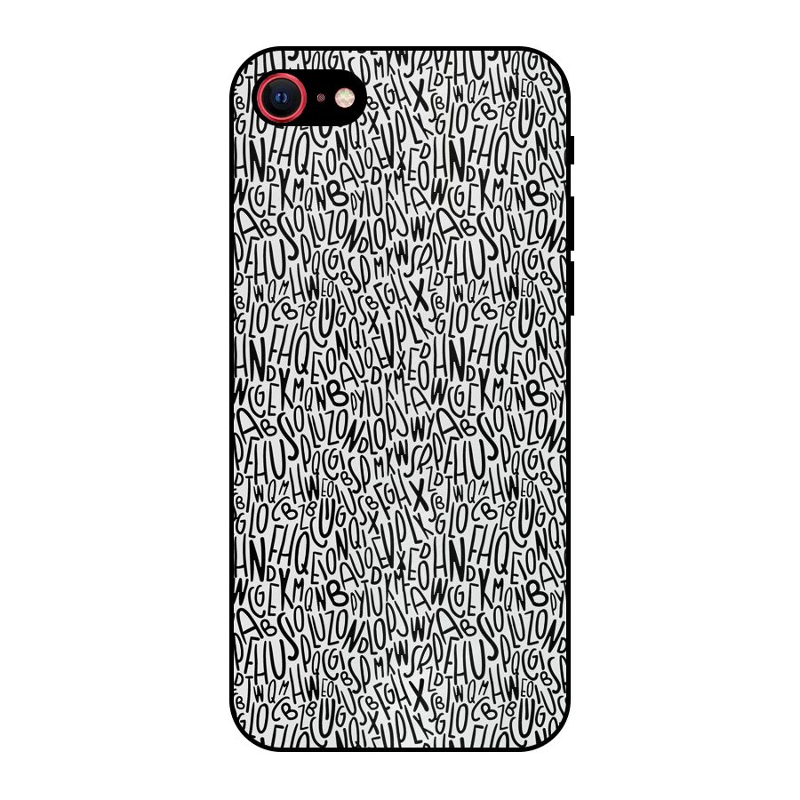 Alphabet Seamless Abstract Metal Back Case for iPhone 8