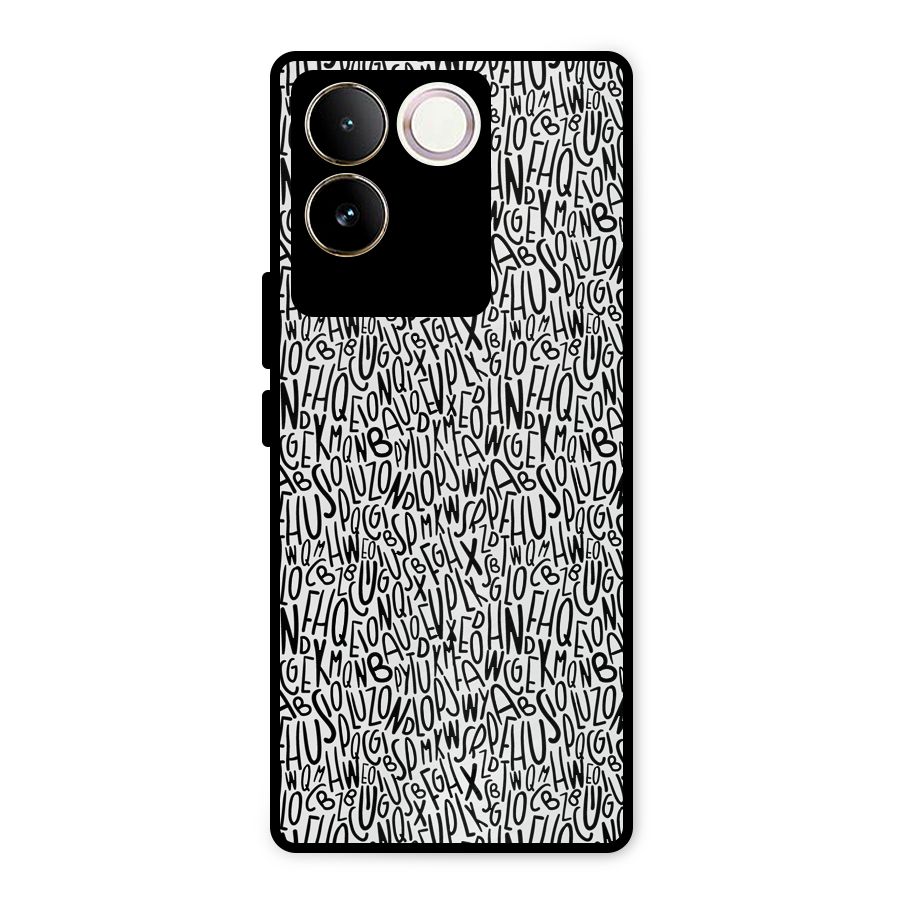Alphabet Seamless Abstract Metal Back Case for iQOO Z7 Pro