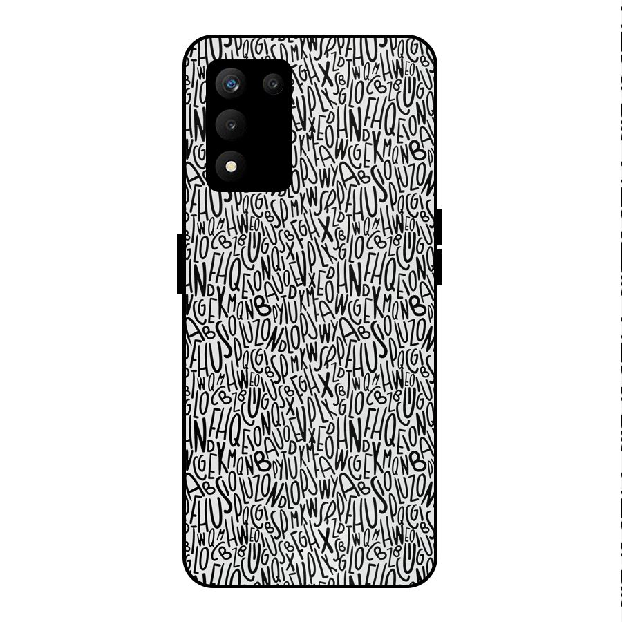 Alphabet Seamless Abstract Metal Back Case for realme 9 5G SE