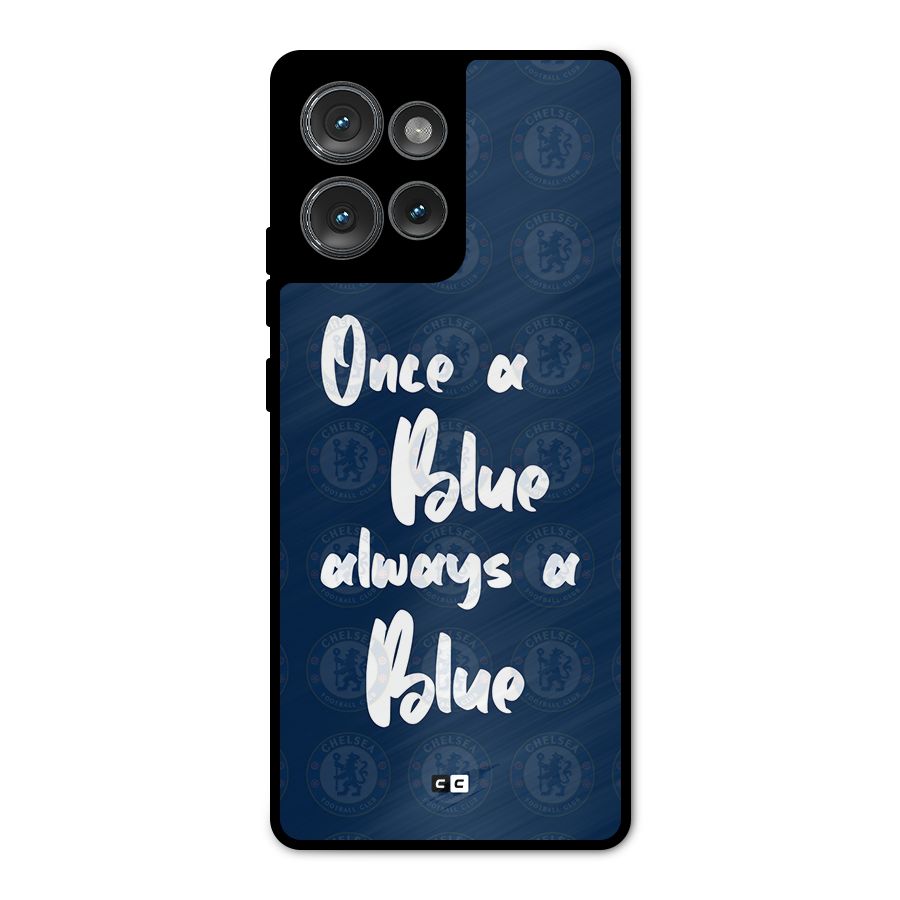 Always A Blue Metal Back Case for Motorola Edge 50