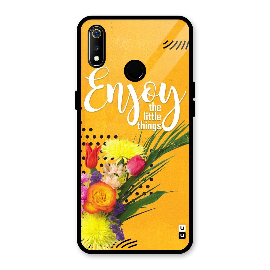 Always Enjoy Little Things Glass Back Case for Realme 3i