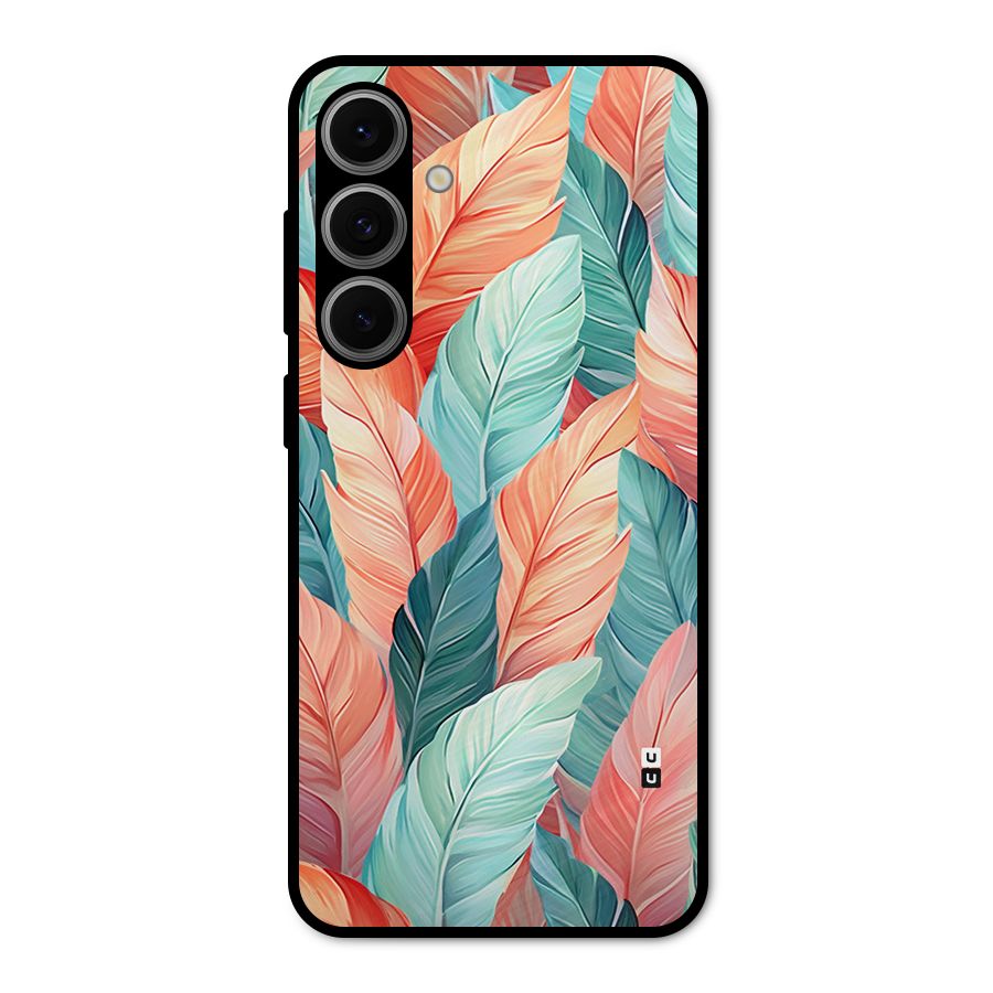 Amazing Colorful Leaves Metal Back Case for Galaxy S24 FE