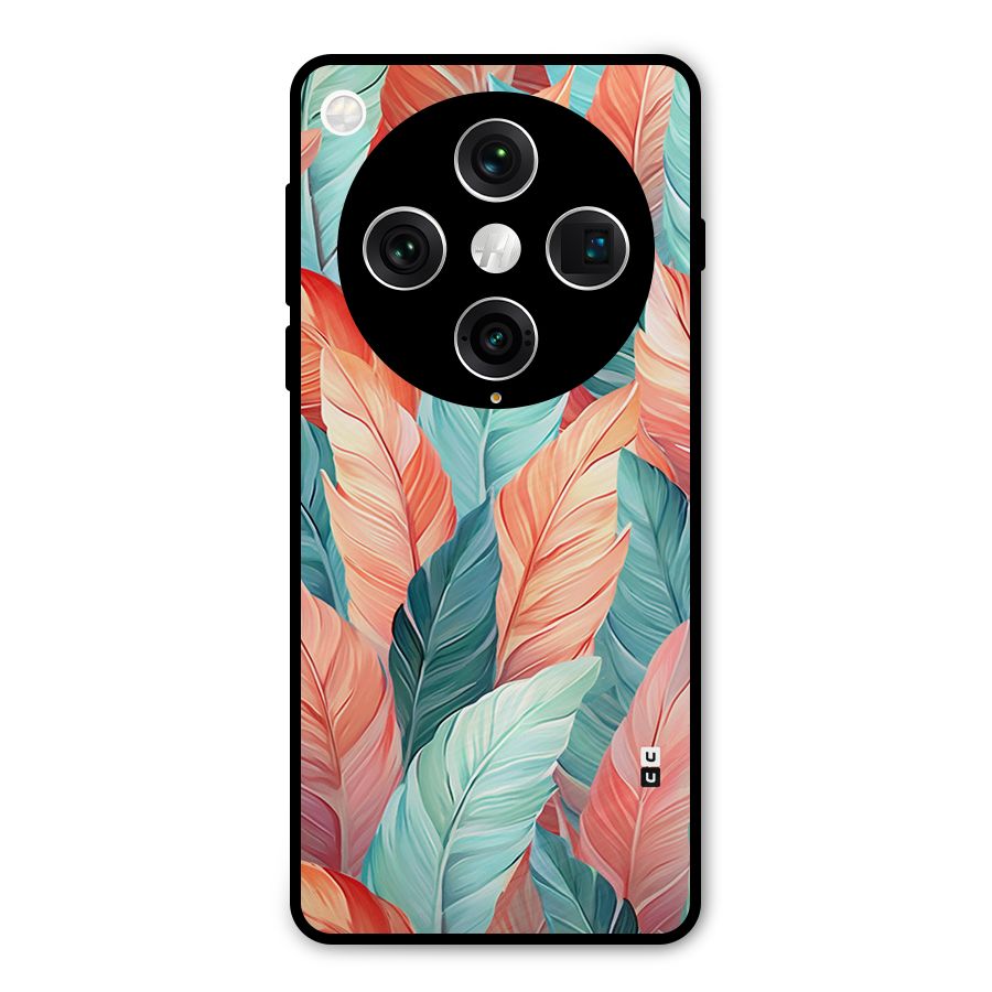 Amazing Colorful Leaves Metal Back Case for Oppo Find X8 Pro