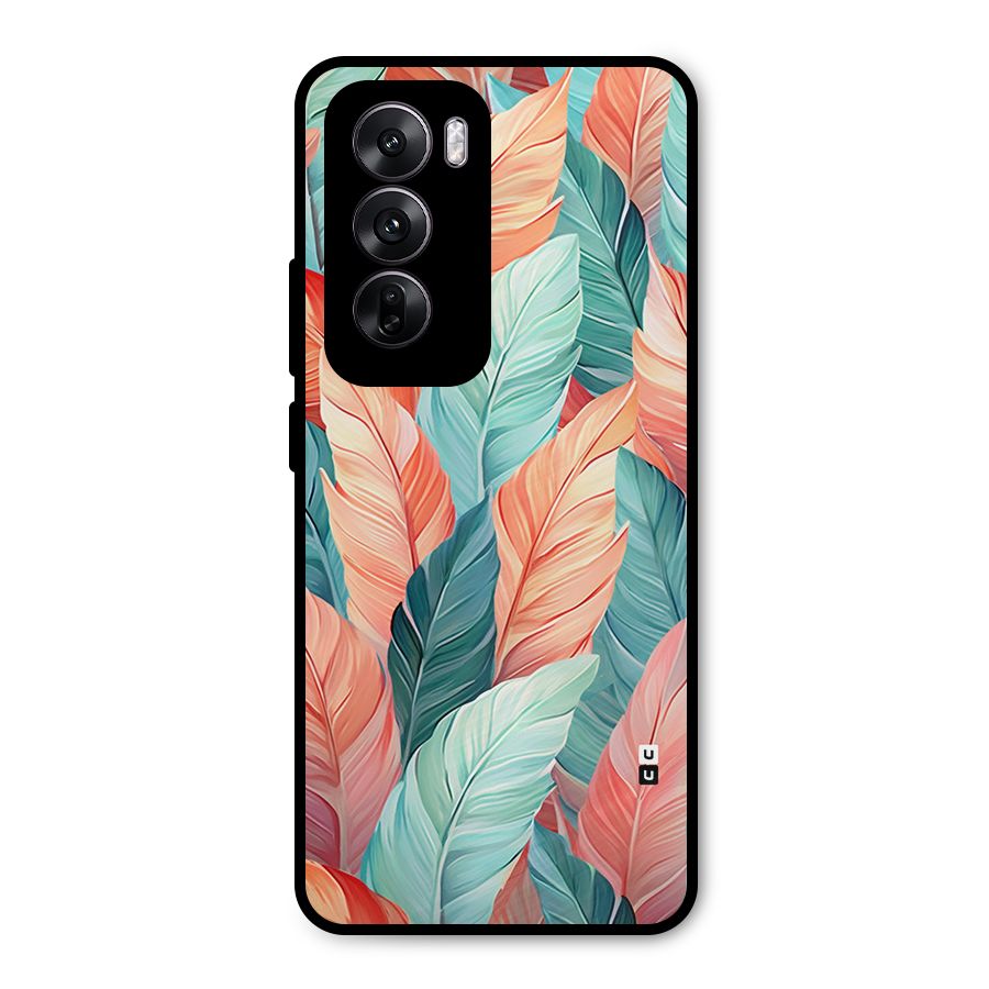 Amazing Colorful Leaves Metal Back Case for Oppo Reno12