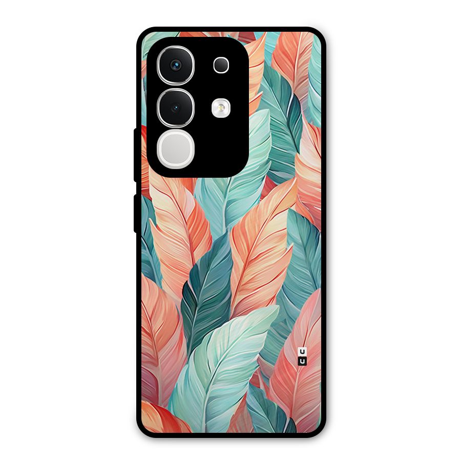 Amazing Colorful Leaves Metal Back Case for Vivo T4x
