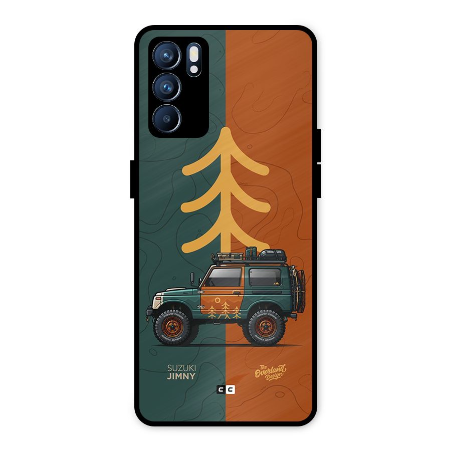 Amazing Defence Car Metal Back Case for Oppo Reno6 5G