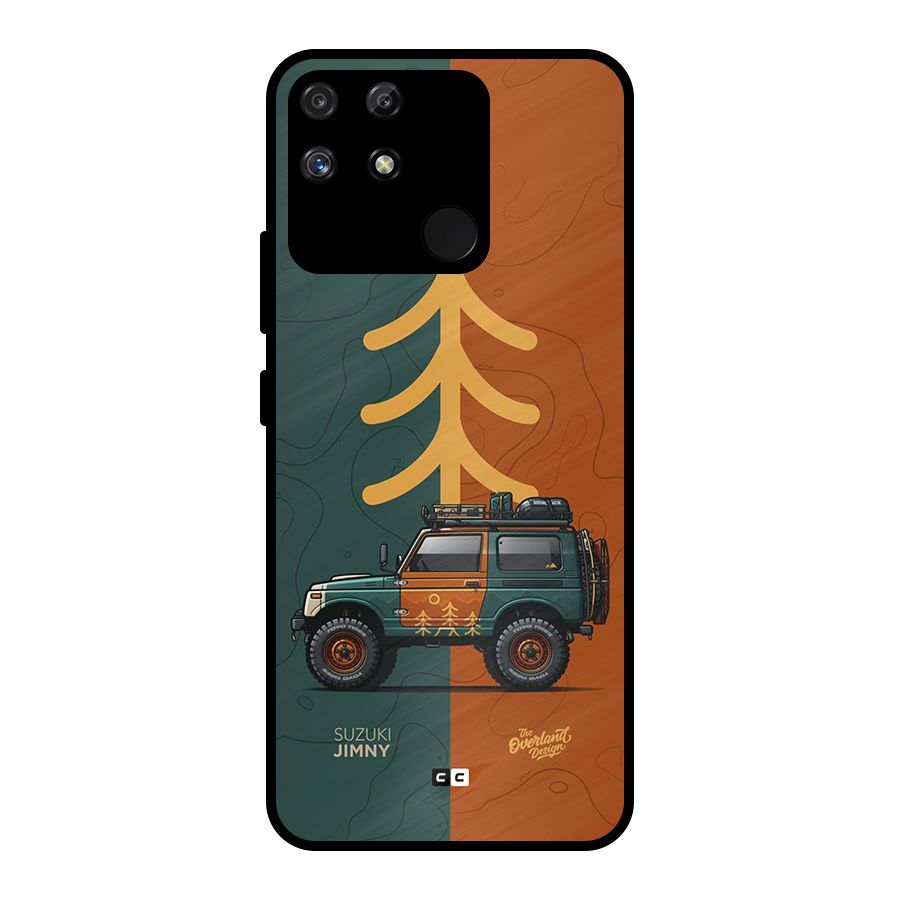Amazing Defence Car Metal Back Case for Realme Narzo 50A