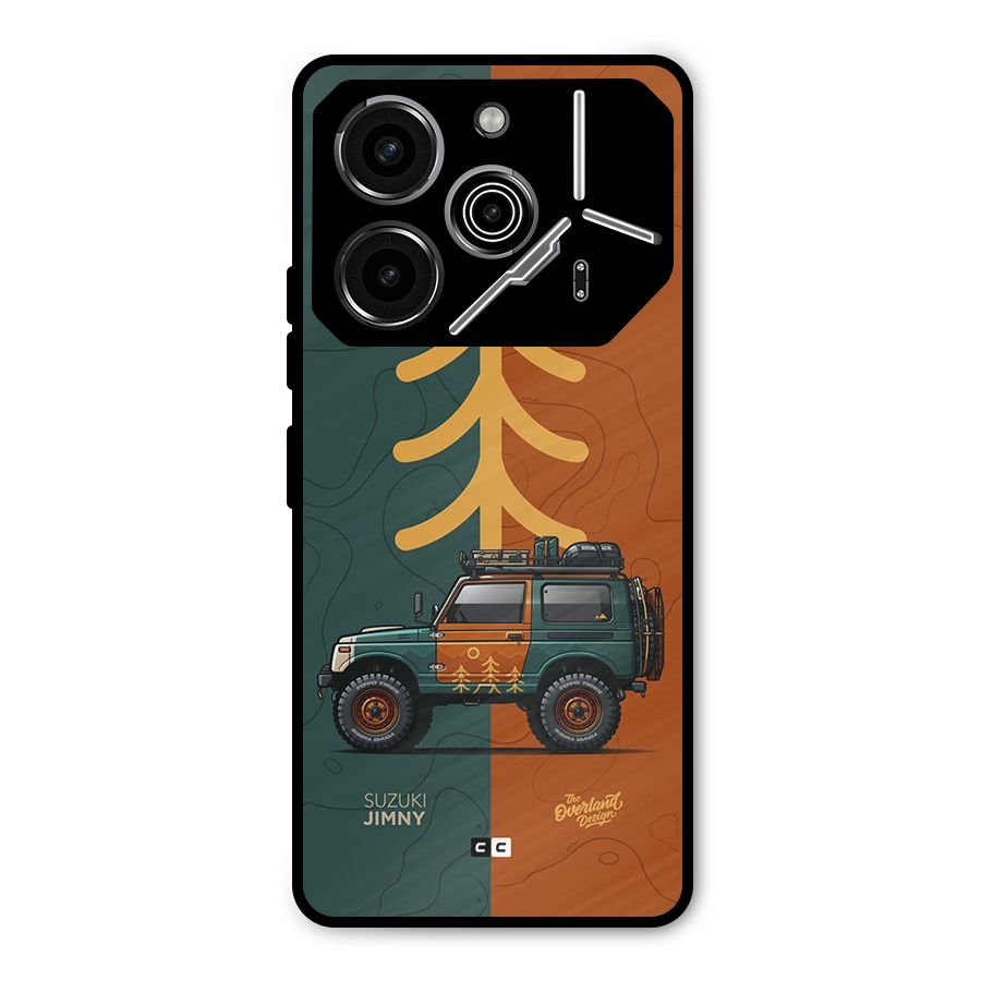 Amazing Defence Car Metal Back Case for Tecno Pova 6 Pro