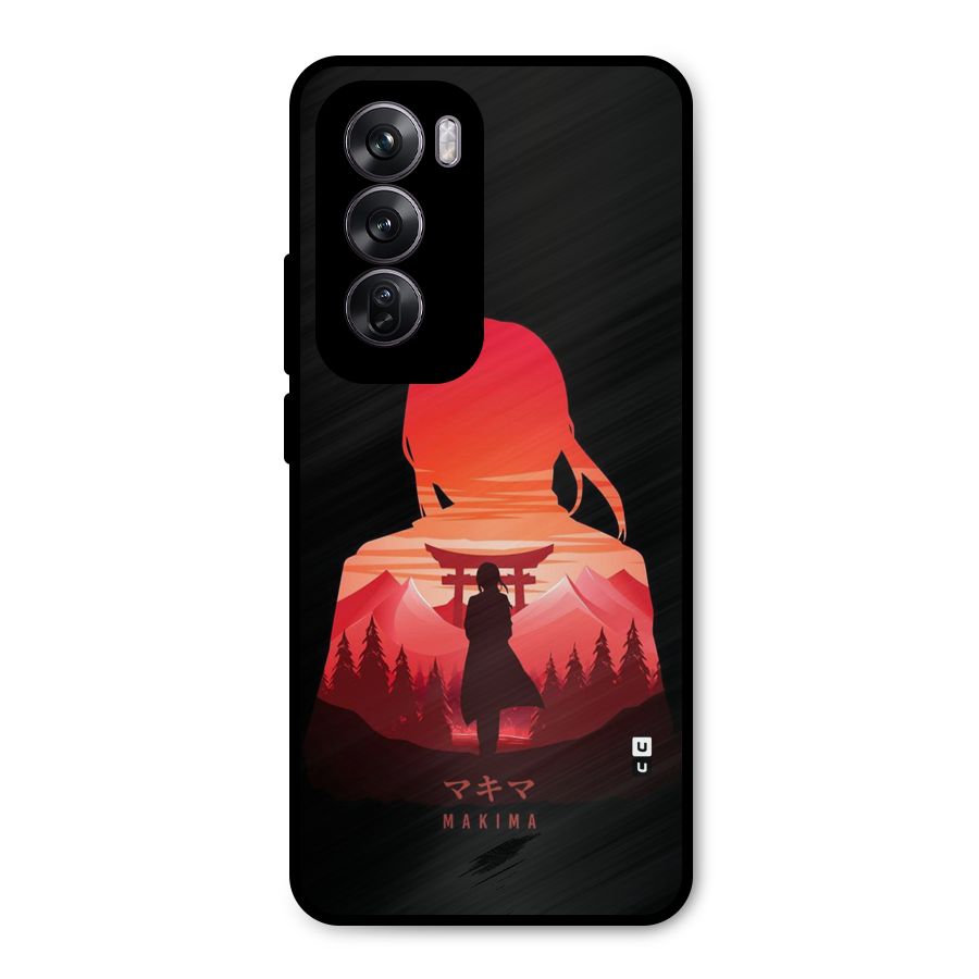 Amazing Makima Metal Back Case for Oppo Reno12 Pro