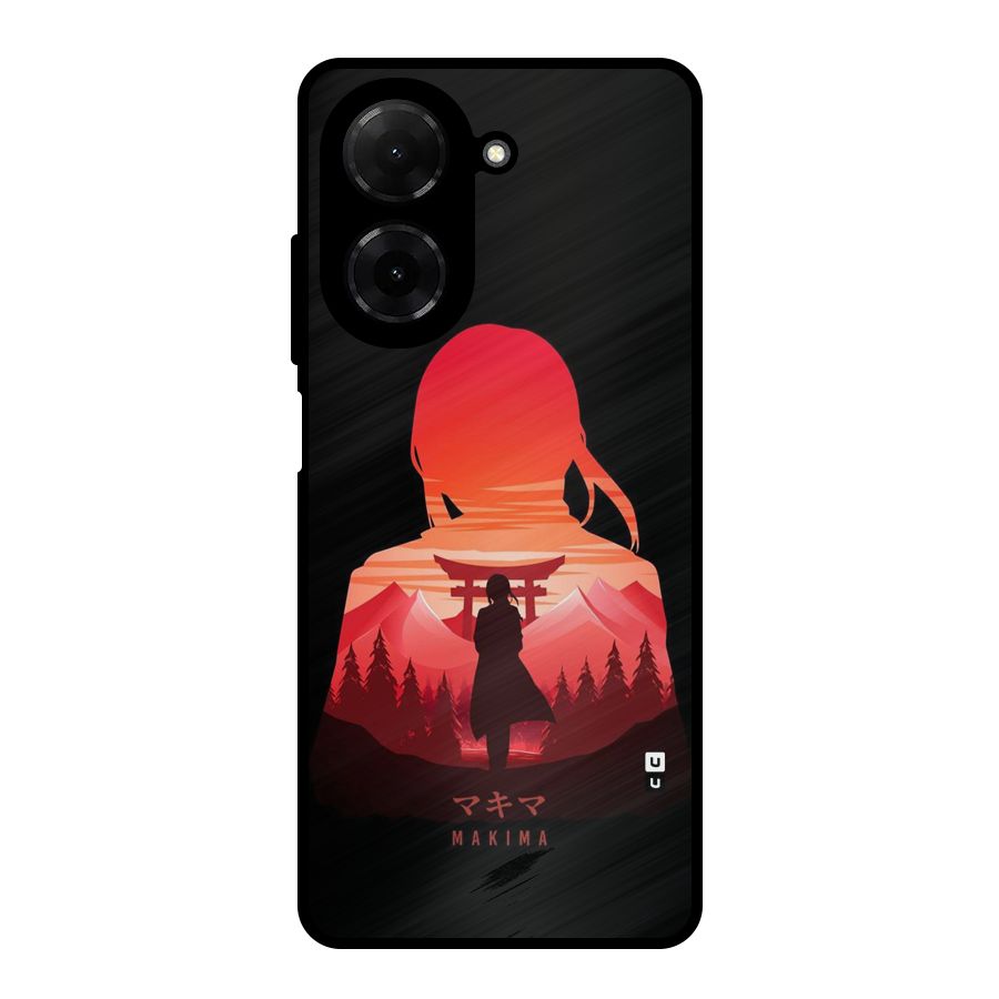 Amazing Makima Metal Back Case for Redmi A5 4G