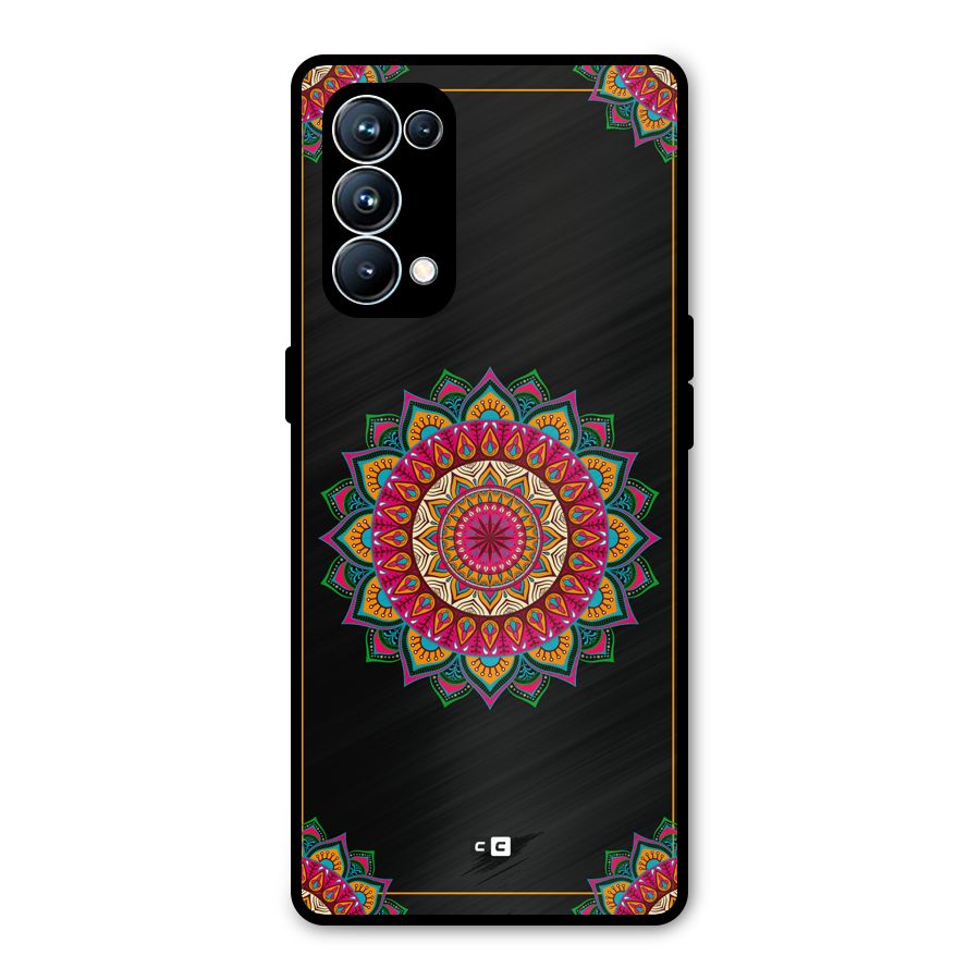 Amazing Mandala Art Metal Back Case for Oppo Reno5 Pro 5G