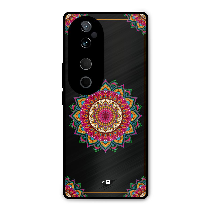 Amazing Mandala Art Metal Back Case for Vivo T3 Ultra