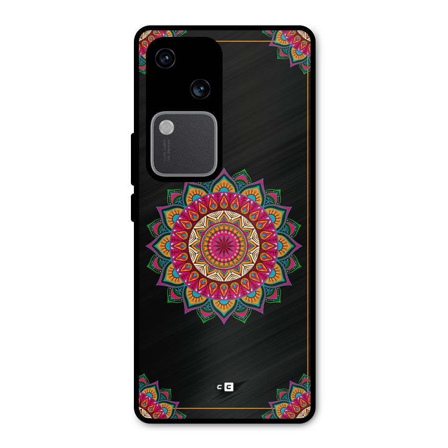 Amazing Mandala Art Metal Back Case for Vivo V30
