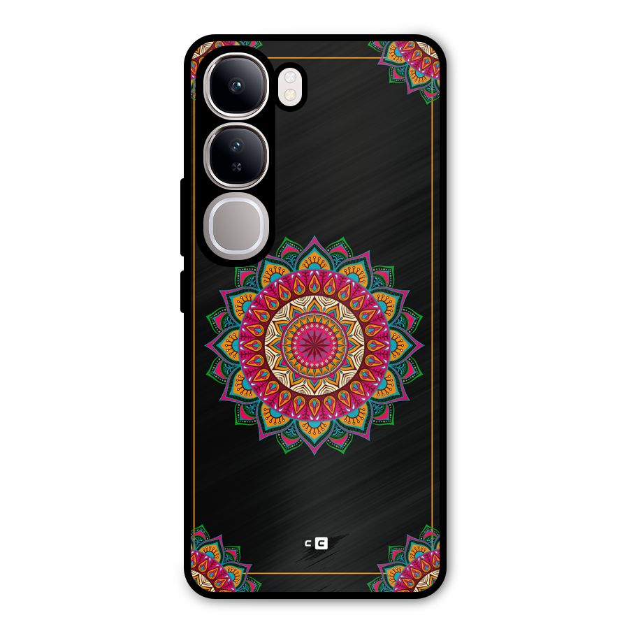 Amazing Mandala Art Metal Back Case for Vivo Y300