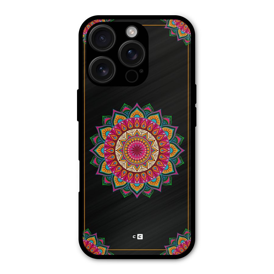 Amazing Mandala Art Metal Back Case for iPhone 16 Pro