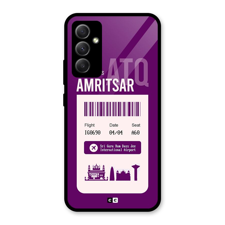 Amritsar Boarding Pass Glass Back Case for Galaxy A34