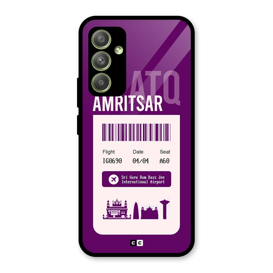 Amritsar Boarding Pass Glass Back Case for Galaxy A54