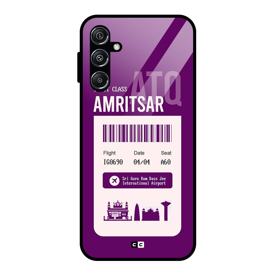 Amritsar Boarding Pass Glass Back Case for Galaxy M34 5G