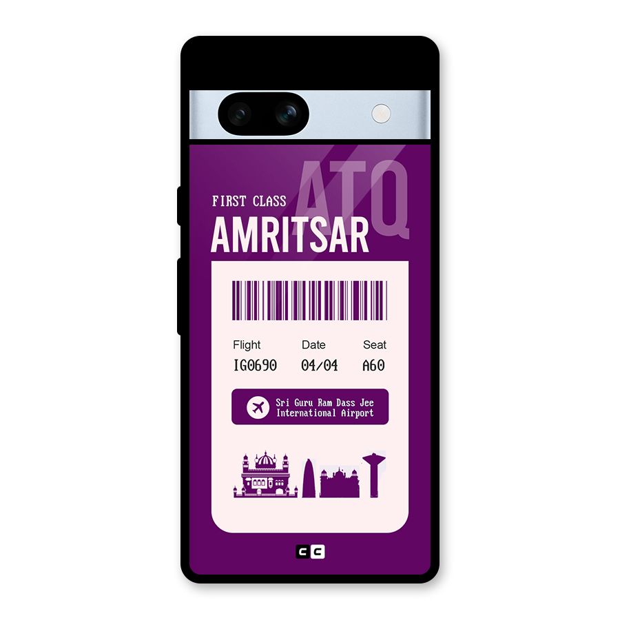 Amritsar Boarding Pass Glass Back Case for Google Pixel 7a