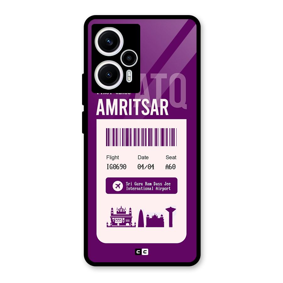 Amritsar Boarding Pass Glass Back Case for Poco F5