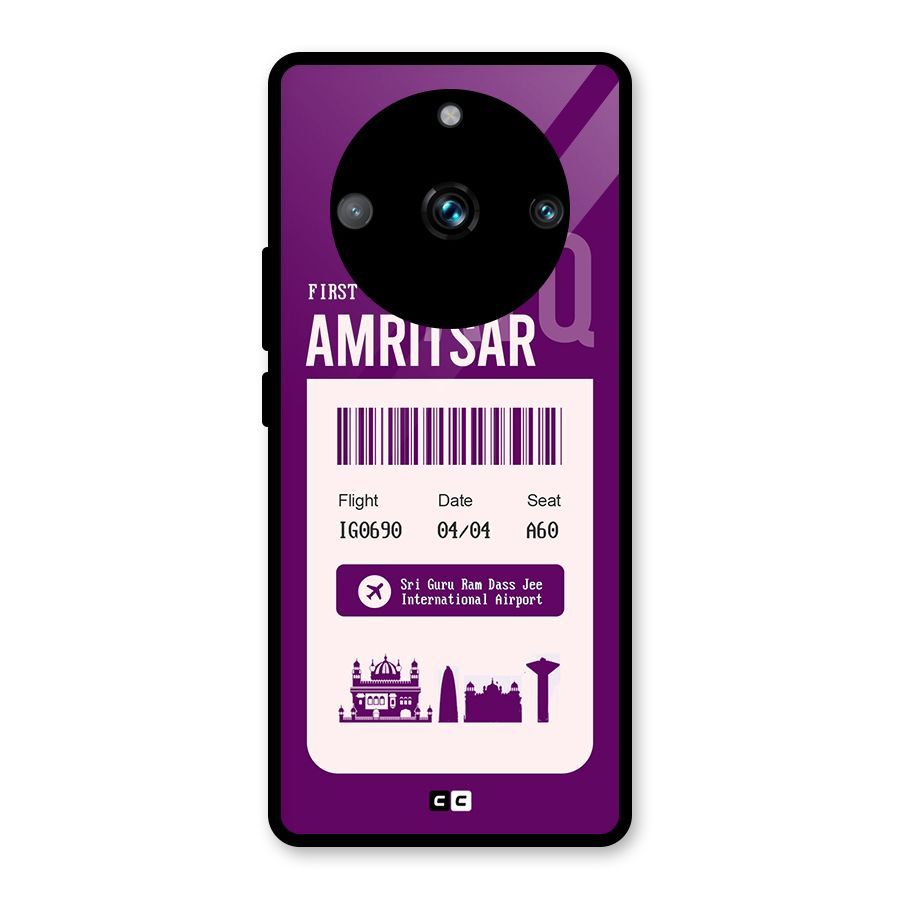 Amritsar Boarding Pass Glass Back Case for Realme 11 Pro