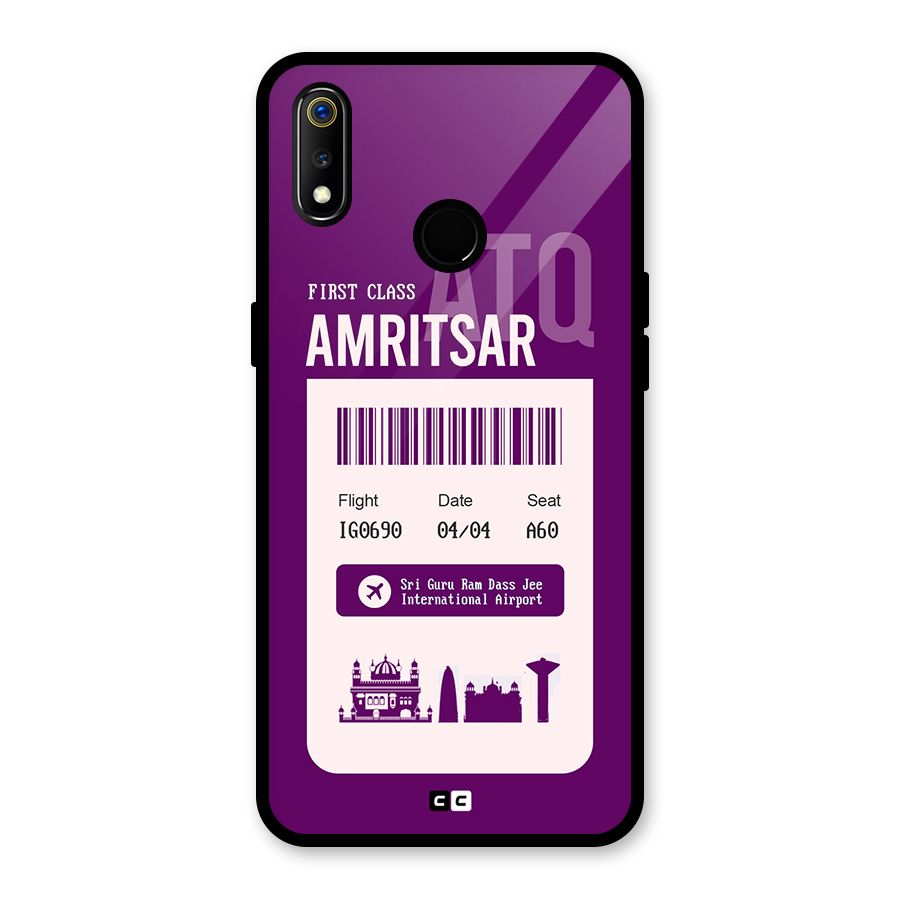 Amritsar Boarding Pass Glass Back Case for Realme 3i