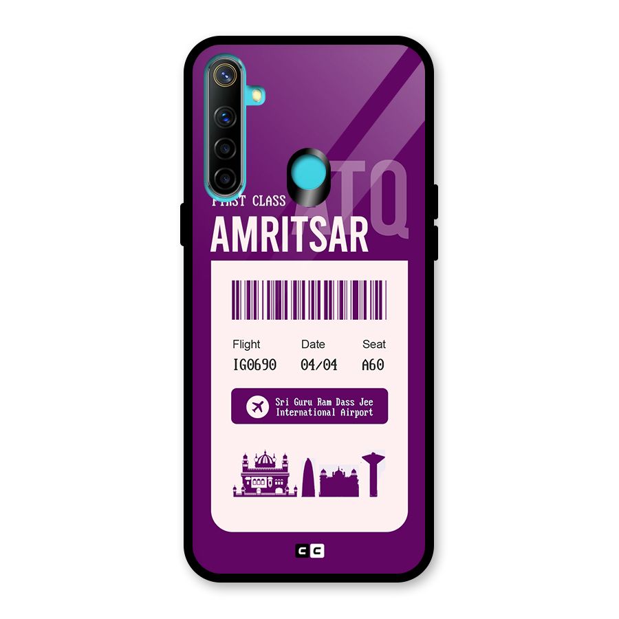 Amritsar Boarding Pass Glass Back Case for Realme 5