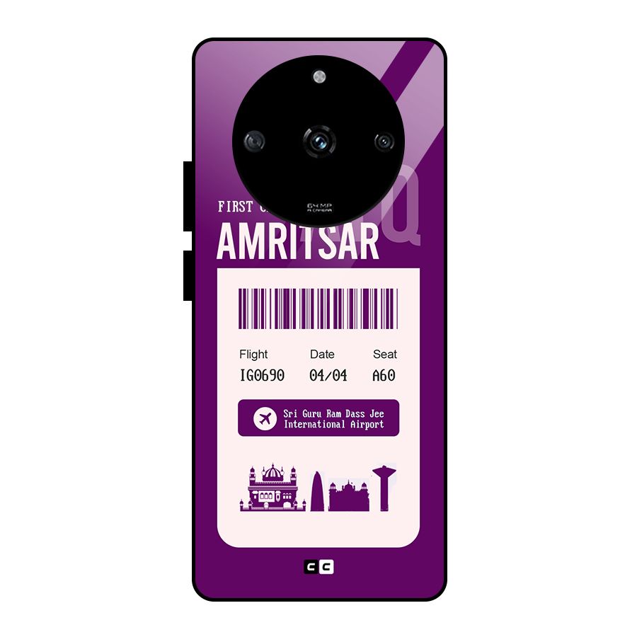 Amritsar Boarding Pass Glass Back Case for Realme Narzo 60 5G