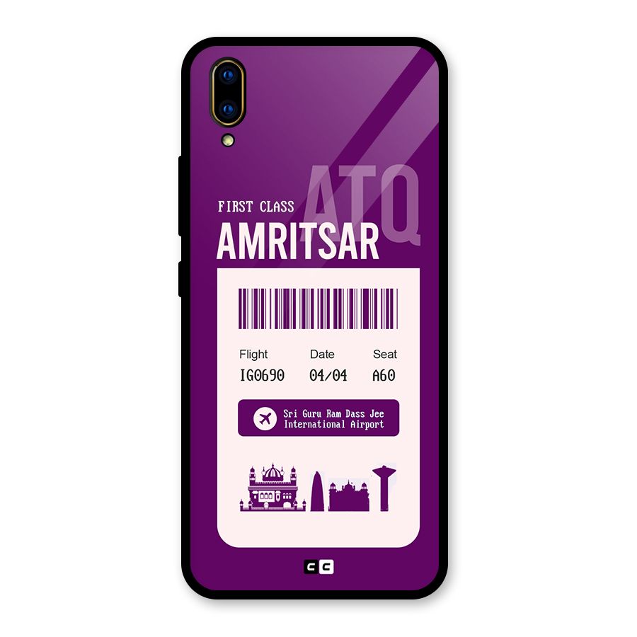 Amritsar Boarding Pass Glass Back Case for Vivo V11 Pro