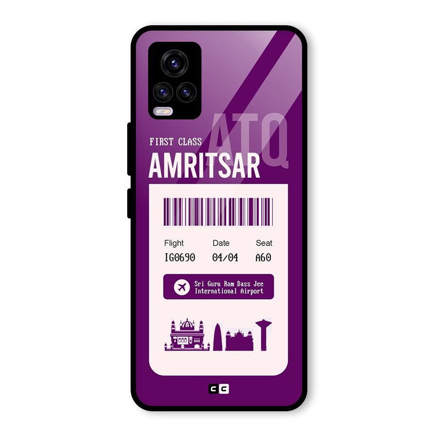 Amritsar Boarding Pass Glass Back Case for Vivo V20 2021