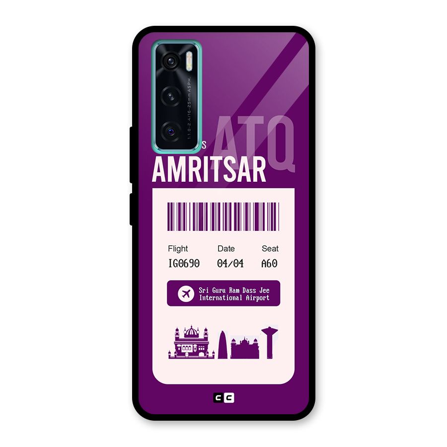 Amritsar Boarding Pass Glass Back Case for Vivo V20 SE